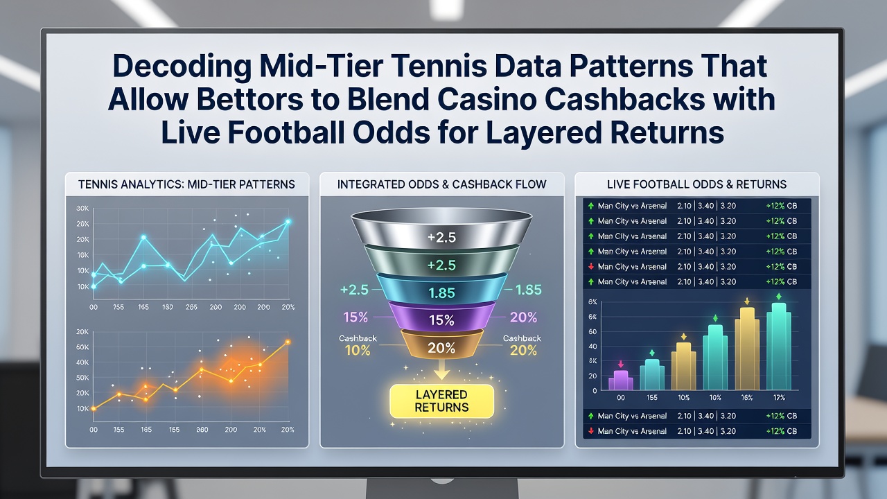 Mid-tier tennis tournament court with data overlays showing player statistics and betting interfaces