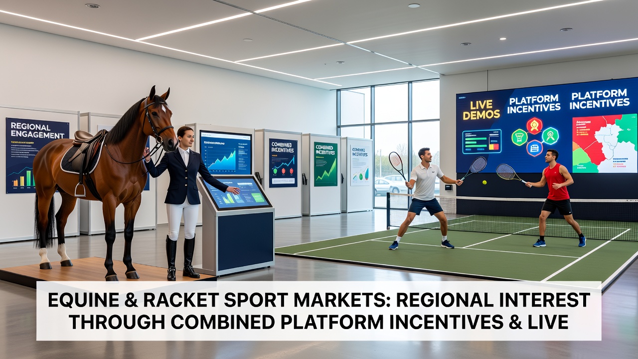 Live streaming interface displaying tennis and horse racing data alongside bonus incentives