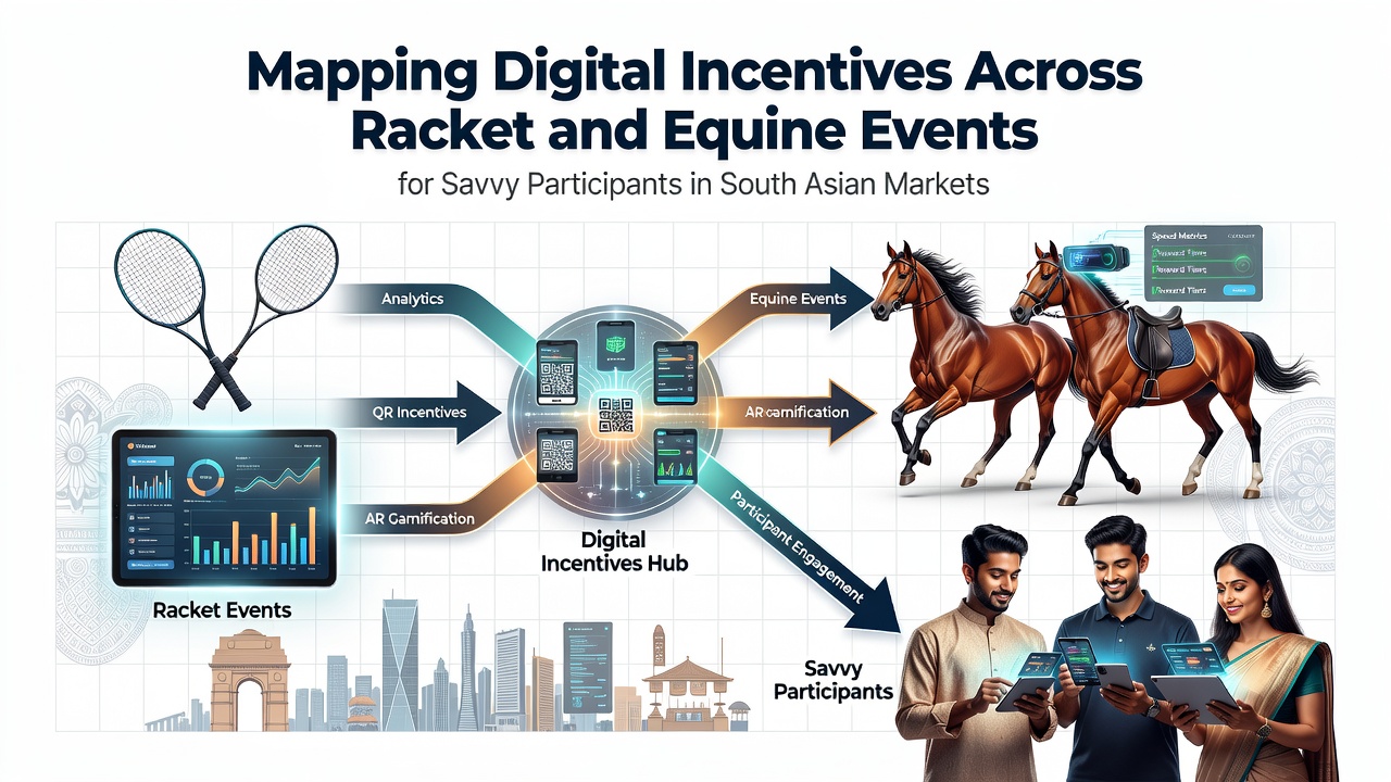 Digital interface showing tennis and horse racing betting incentives mapped across South Asian markets