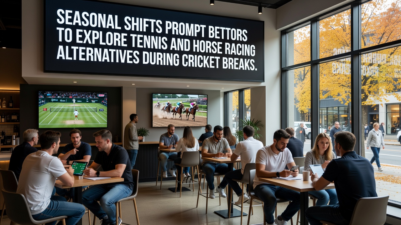 Horse racing and tennis betting interfaces displayed on mobile screens