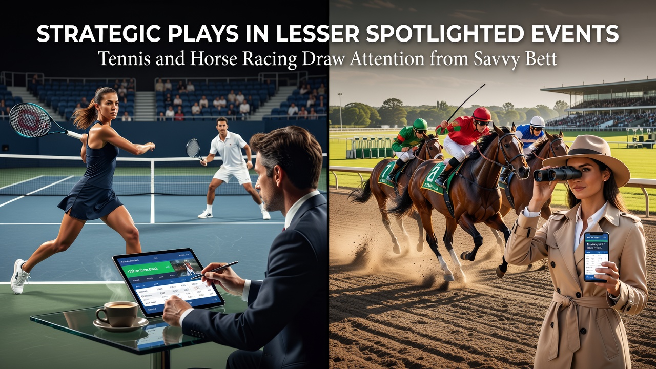 Horse racing form study session with past performance charts and digital betting interfaces